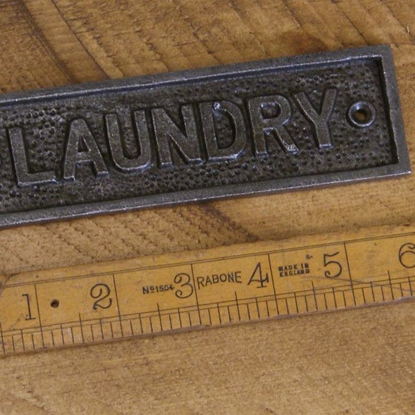 LAUNDRY \ Cast Iron Room Door Plaque \ Wall Sign \ vintage \ retro \ Industrial \ KITCHEN \ Home Decor