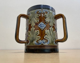 Antique 1906 Doulton Lambeth Tyg \ Three Handed Loving Cup