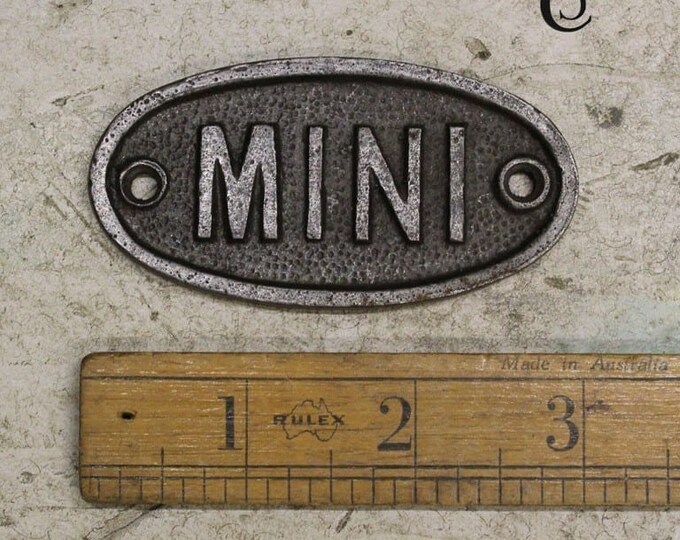 Small MINI Cast Iron Room Door Plaque, Wall Sign, Rustic, Vintage Style, Industrial