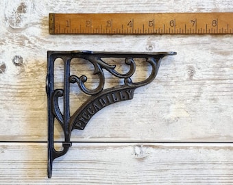 PAIR 6 x 6" PICCADILLY Cast Iron Shelf Brackets \ Vintage & Antique Style Shelving Supports