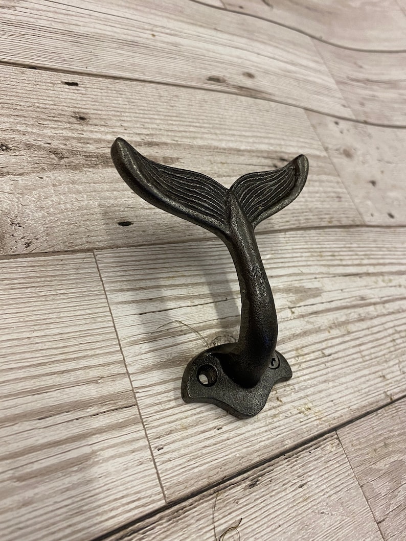 Cast Iron Whale Fin Mermaid Tail Coat Hook in a Retro Antique Etsy