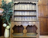 Vintage Rustic Pine Welsh Dresser Country Farmhouse Kitchen Pantry Storage
