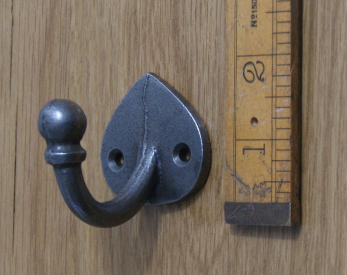 WILTSHIRE \ Cast Iron Coat Hook \ Antique Style Rustic Industrial Hooks \ Pack of 1 or 5 \