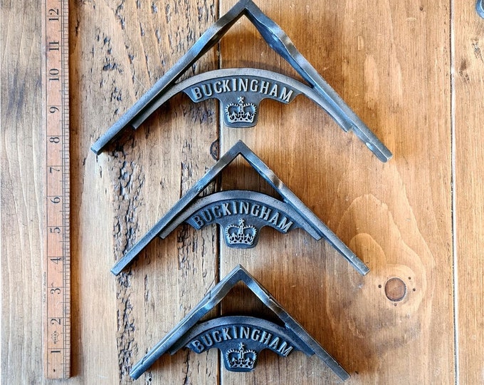 PAIR BUCKINGHAM \ Cast Iron Shelf Brackets \ 3 Sizes \ Vintage & Antique Style Shelving Supports \