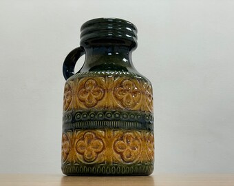 Vintage Mid Century West German Pottery Vase \ 489-23 \  Scheurich Bay Keramik Fat Lava Ombré Vase