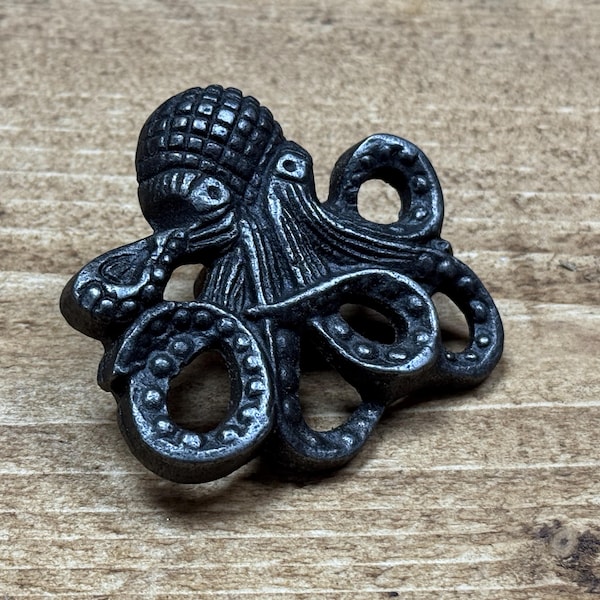 OCTOPUS KRAKEN \ Cast Iron Antique Style Cabinet Knob \ Industrial Cupboard Drawer Handle