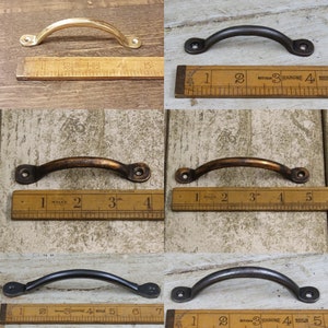 Bow Handle \ Cast Iron Pull Handle For Furniture, Cabinets and Doors \ Rustic Industrial Knob \ Pack of 1 or 10