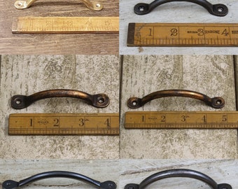Bow Handle \ Cast Iron Pull Handle For Furniture, Cabinets and Doors \ Rustic Industrial Knob \ Pack of 1 or 10