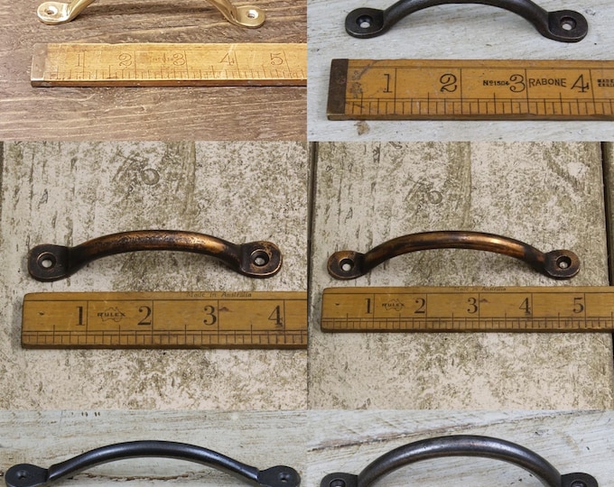 Bow Handle \ Cast Iron Pull Handle For Furniture, Cabinets and Doors \ Rustic Industrial Knob \ Pack of 1 or 10