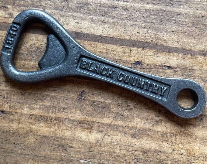 BLACK COUNTRY \ Cast Iron Handheld Bottle Opener \ Vintage Style Home Bar