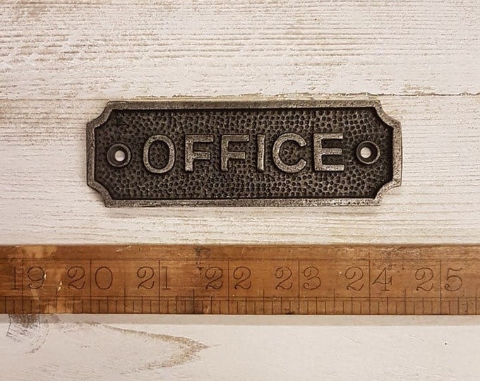 OFFICE \ Cast Iron Rustic Industrial Style Heavy Plaque Sign \ Home Office \ Work From Home