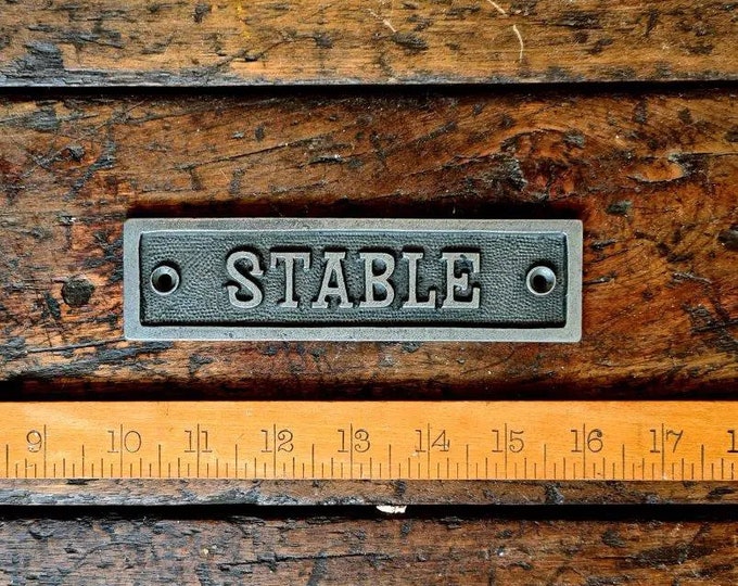 STABLE \ Cast Iron Room Door Plaque \ Wall Sign \ vintage \ retro \ Industrial \ KITCHEN \ Home Decor