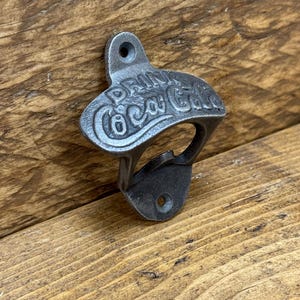 COCA COLA \ Cast Iron Coke Wall Mounted Bottle Opener \ Vintage Style Home Bar