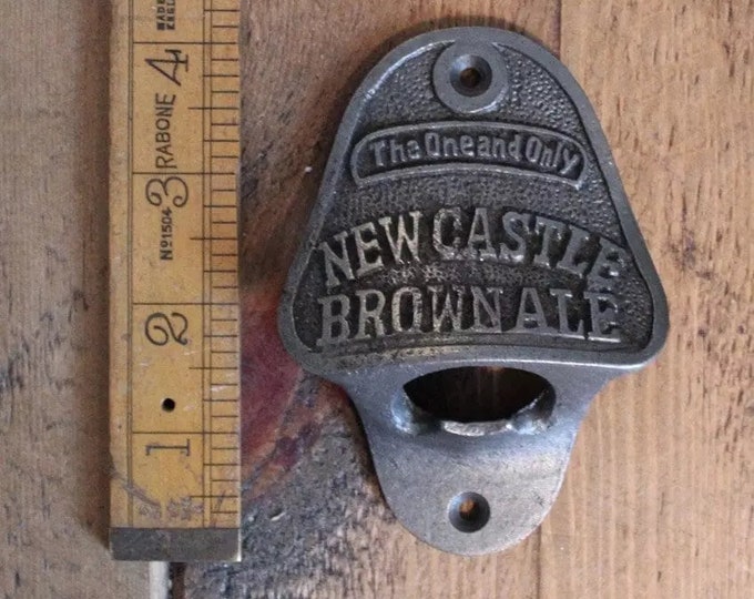 NEWCASTLE BROWN ALE \\ Cast Iron Wall Mounted Bottle Opener \ Vintage Style Home Bar