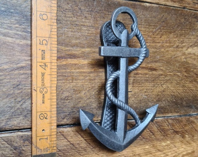 ANCHOR \ Antique Style Cast Iron Door Knocker \ Rustic Industrial Door Furniture