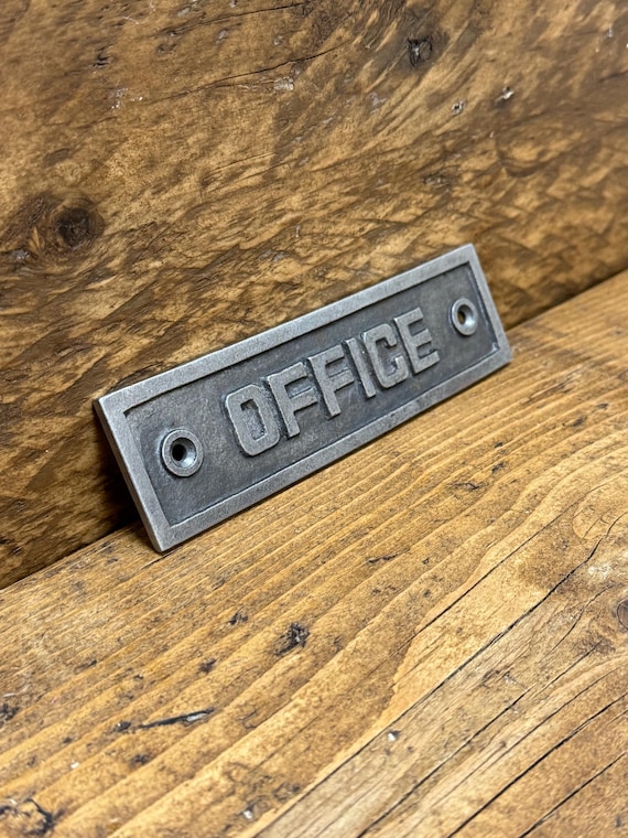 Vintage Art Deco Cast Iron Office Sign Emboss Wall Door Mount Plaque Home Decor Vintage Art Deco Cast Iron Office Sign Emboss Wall Door Mount Plaque Home Decor