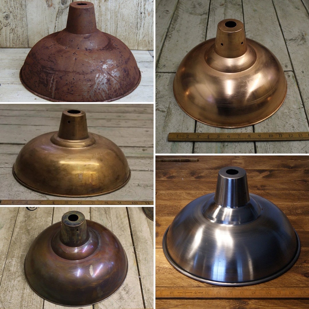 INDUSTRIAL PENDANT SHADES \ Rustic Factory Style Lamp Shades \ Desk ...