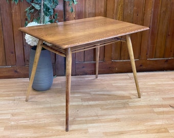 Vintage Blonde Elm Ercol Breakfast / Dining Table with Magazine Rack \ Mid Century Kitchen Table