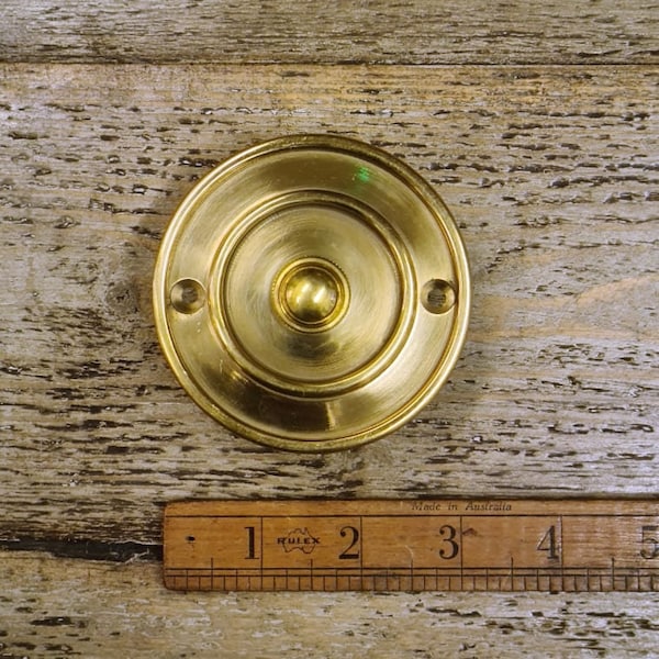 PARAGON \ Antique Style Solid Brass Door Bell Press \ Rustic Industrial Door Furniture