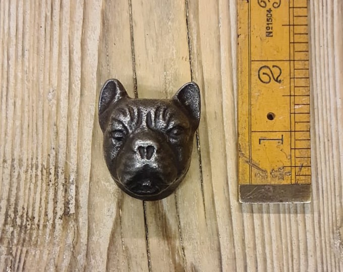 BULLDOG \ Cast Iron Antique Style Drawer Knob \ Handle \ Upcycle \ Industrial \