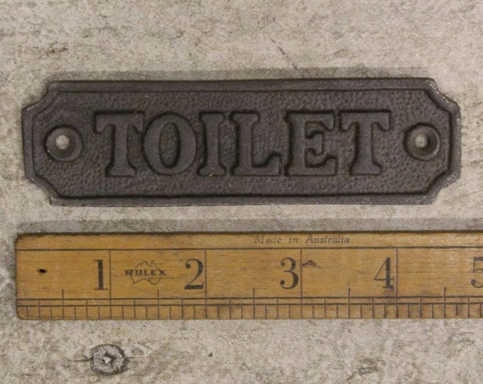 TOILET \\ Cast Iron Room Door Plaque \\ Wall Sign \\ vintage \\ retro \\ Industrial \\ Bathroom