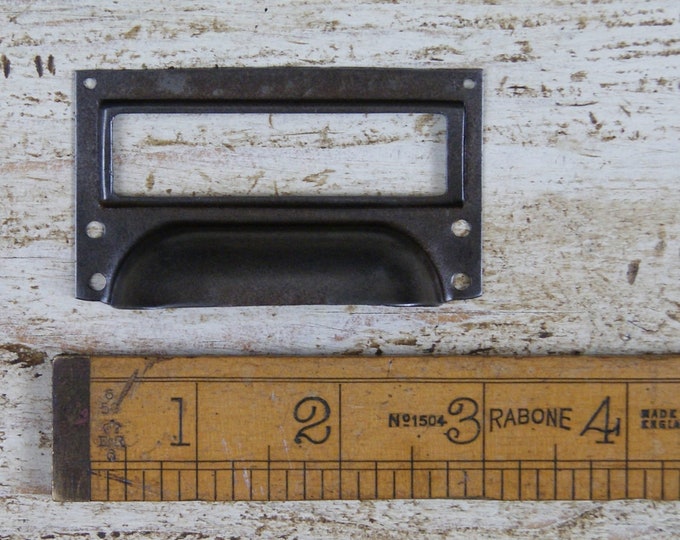 TRADE Pack of 100 \ LIBRARY Cup Handle \ 75mm 3" Pressed Steel Door Pull Handles \ Rustic Industrial Drawer Knobs