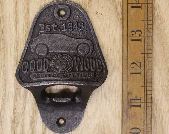 GOODWOOD \ Cast Iron Wall Mounted Bottle Opener \ Vintage Style Home Bar