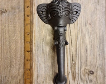 ELEPHANT \ Antique Style Cast Iron Door Knocker \ Rustic Industrial Door Furniture