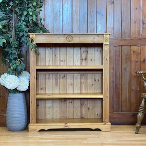 Lovely Farmhouse Pine Bookcase \ Handmade Display Shelves \ Hallway Shelving Unit