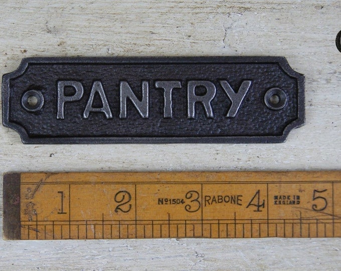 PANTRY \ Cast Iron Room Door Plaque \ Wall Sign \ vintage \ retro \ Industrial \ KITCHEN \ Home Decor