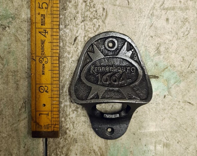 TRADE Pack of 10 \ KRONENBOURG \ Cast Iron Wall Mounted Bottle Opener \\ Bar \\ Hotel \\ Pub \\ Antique \\ Vintage