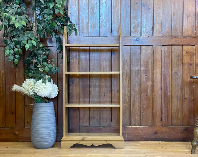 Open Back Farmhouse Pine Bookcase \ Handmade Display Shelves \ Hallway Shelving Unit