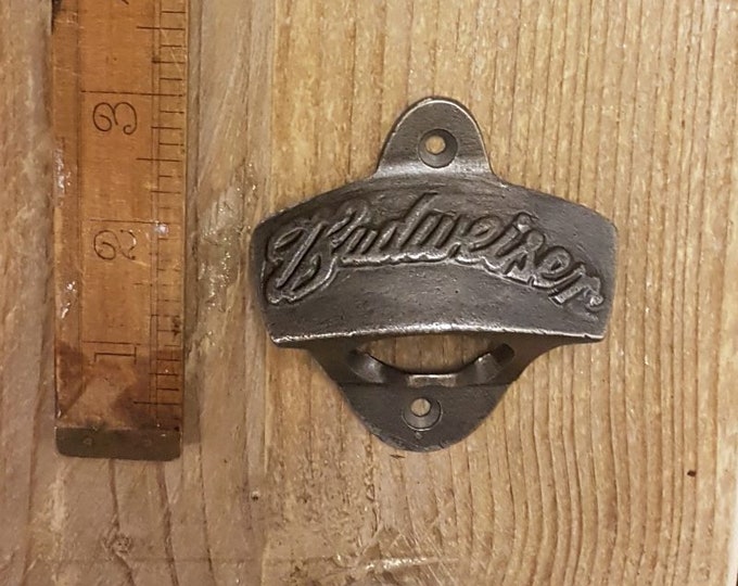 TRADE Pack of 10 \ BUDWEISER \ Cast Iron Wall Mounted Bottle Opener \\ Bar \\ Hotel \\ Pub \\ Antique \\ Vintage