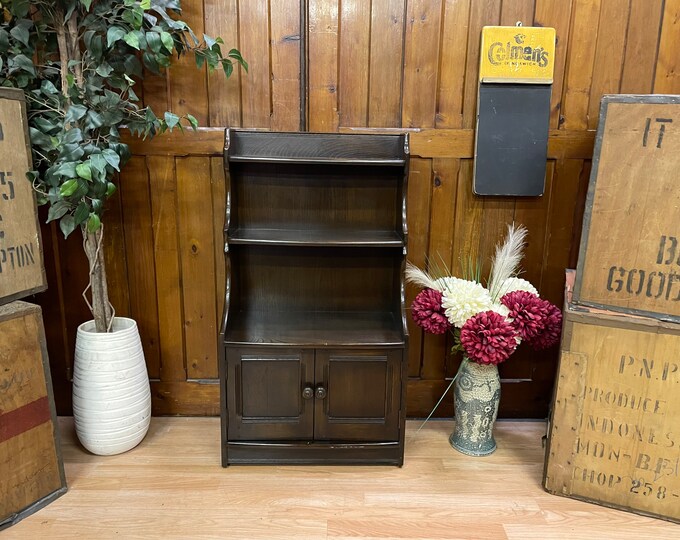Vintage Small Ercol Waterfall Bookcase \ Book Shelves \ Hallway Storage \ B
