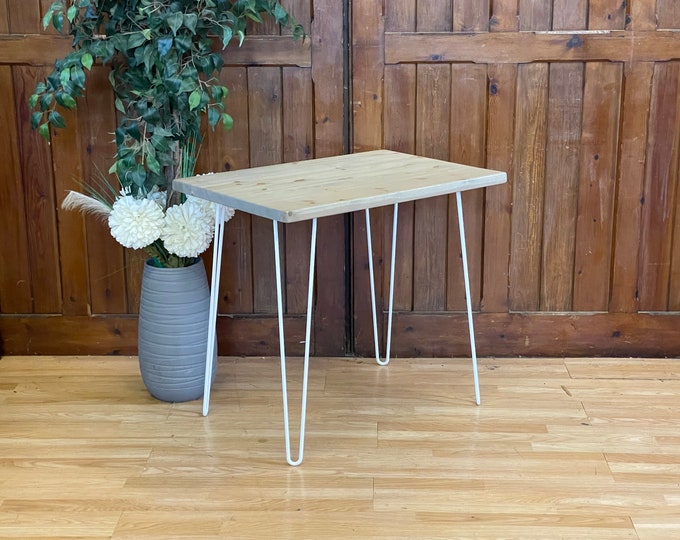 Modern Handmade Small Kitchen Table \ Hairpin Leg Desk \ Bistro Dining Table