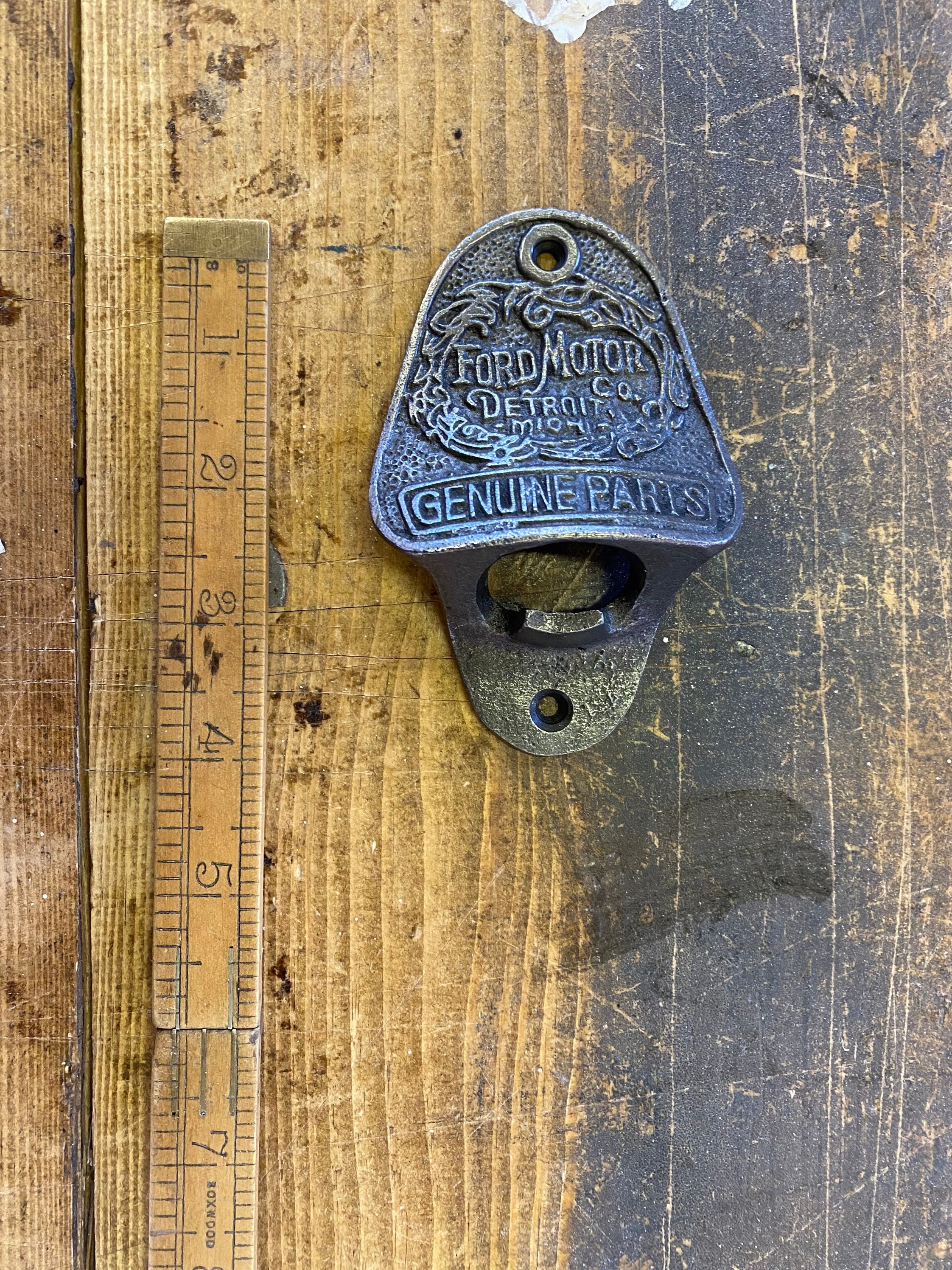 Cast Iron Bottle Opener With Cap Catcher Wall Mounted Vintage Gift Home