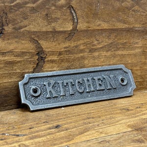 KITCHEN Cast Iron Room Door Plaque, Wall Sign, Rustic, Vintage Style, Industrial, Retro