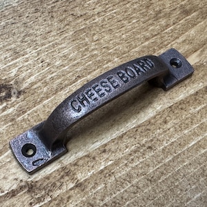 COPPER CHEESE BOARD \ Cast Iron Pull Handle \ Rustic Industrial Drawer Knob \ Pack of 1 or 10
