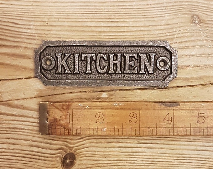 KITCHEN Cast Iron Room Door Plaque, Wall Sign, Rustic, Vintage Style, Industrial, Retro