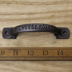 CHEESE BOARD \ Cast Iron Pull Handle \ Rustic Industrial Door Drawer Knob \ Pack of 1 or 10