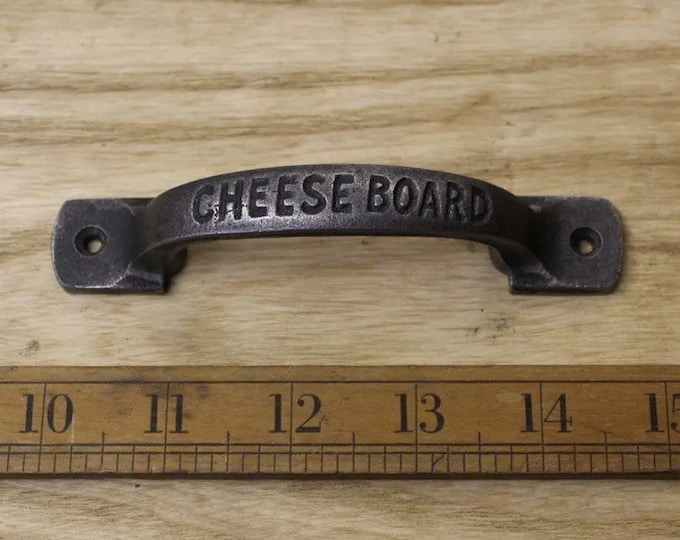 CHEESE BOARD \ Cast Iron Pull Handle \ Rustic Industrial Door Drawer Knob \ Pack of 1 or 10