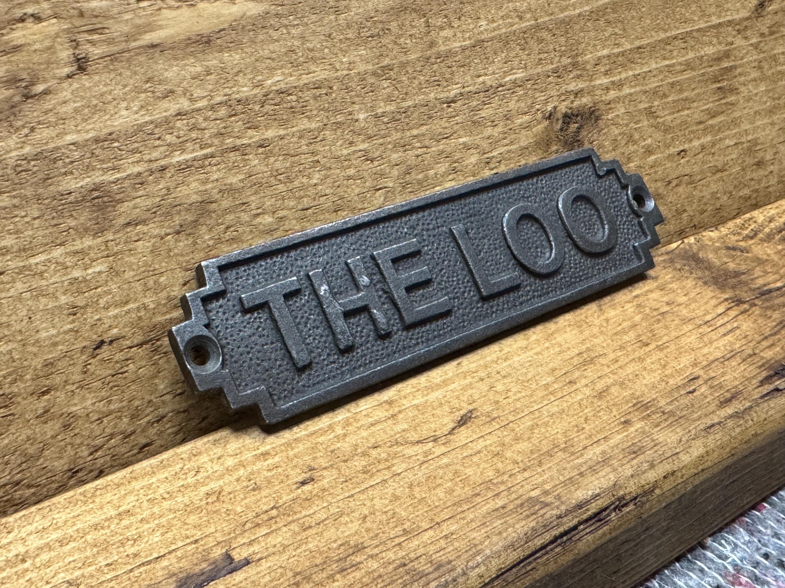 out     ❁toilet♪ドアプレート❁∗︎*゜ THE LOO: Cast Iron Toilet Bathroom Door Plaque Wall Sign - Vintage