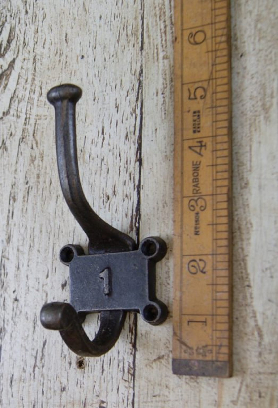 NUMBERED HOOKS Cast Iron Double Coat Hook Antique Style Etsy UK