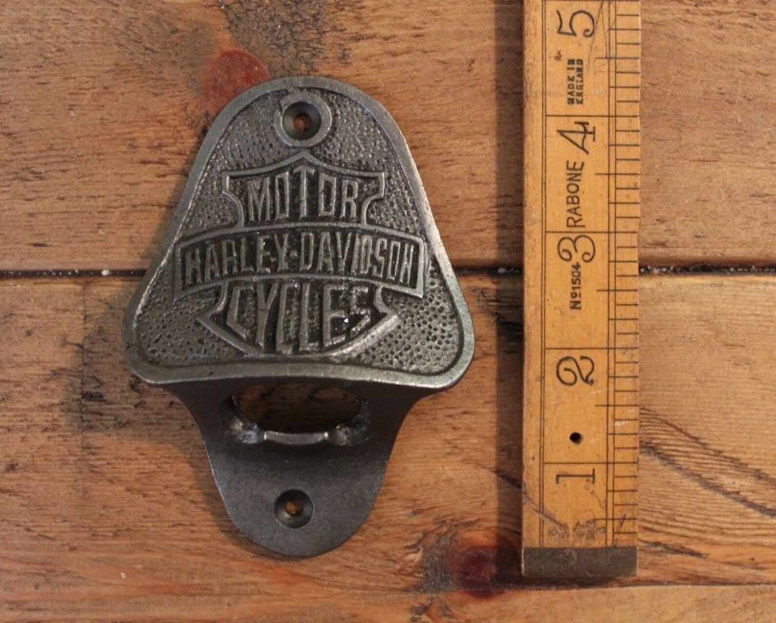 HARLEY DAVIDSON Cast Iron Wall Mounted Bottle Opener Bar Etsy