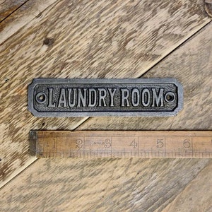LAUNDRY ROOM \ Cast Iron Room Door Plaque \ Wall Sign \ vintage \ retro \ Industrial \ KITCHEN \ Home Decor