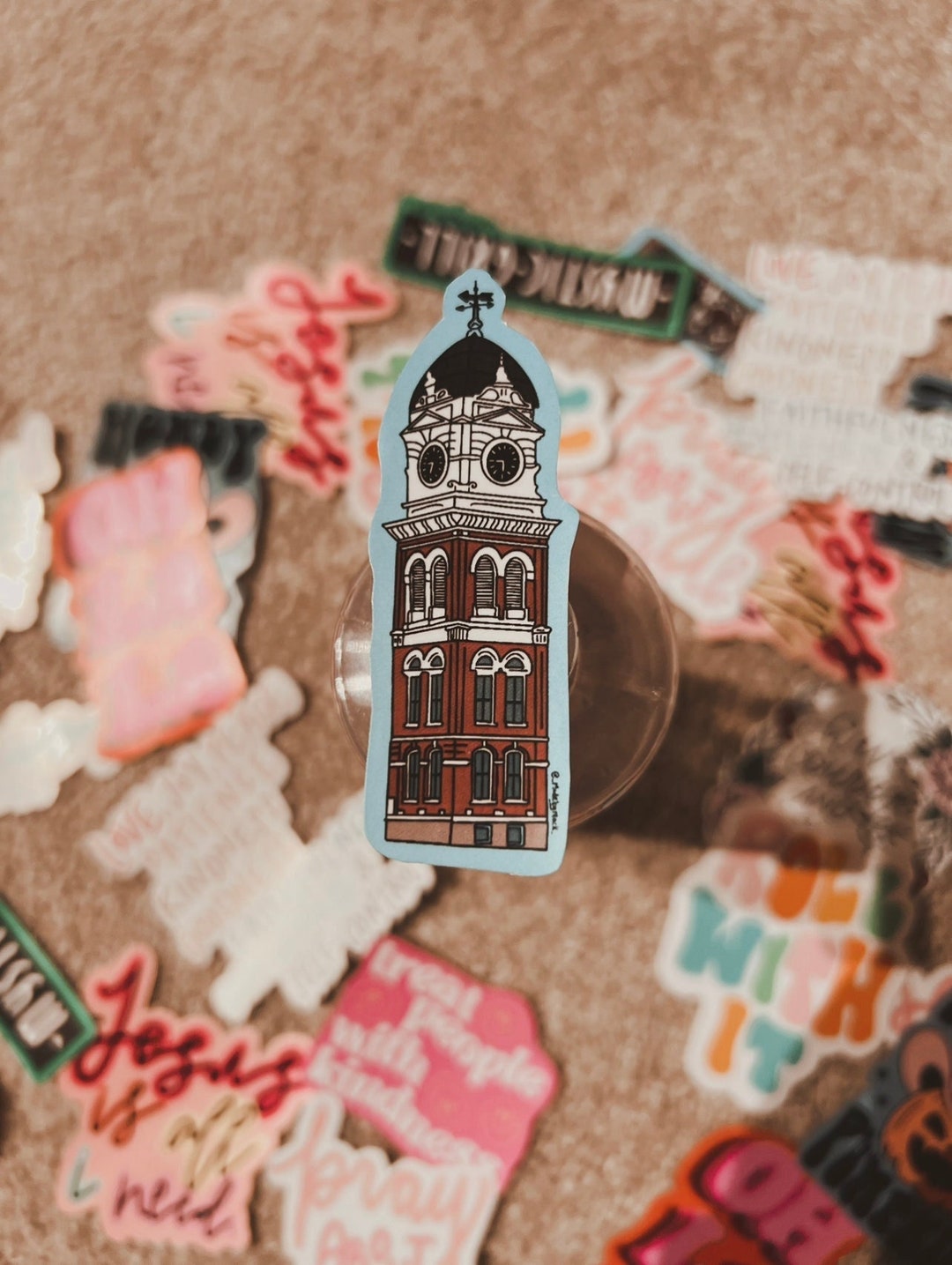 Sticker Covington Courthouse Clock Tower Mystic Falls Etsy