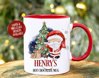 Hot Chocolate Mug, Personalised Christmas Stocking Filler, Xmas Gift Idea, Father Christmas, Santa, Mrs Claus, Christmas Eve Box Idea