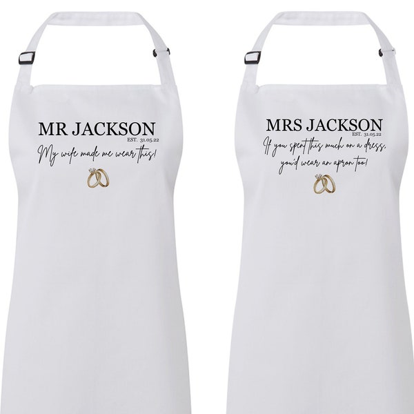 Personalised Wedding Apron, Personalised Mr & Mrs Aprons, If you paid this much for a dress, Bride Gift, Groom Gift, Best Man Gift, Wedding