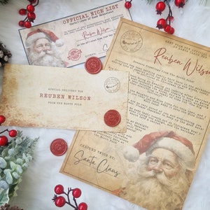 Personalised Santa Letter, Real Wax Stamp, Vintage Authentic Looking Letter - Custom Wording Available, Official Letter from The North Pole