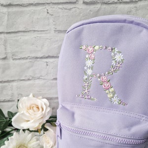 Rose embroidered mini backpack online